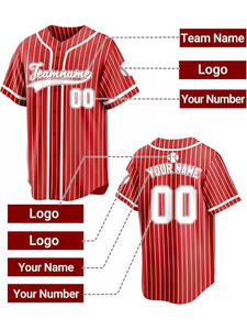 Maglia Sportiva Personalizzata con Nome e Numero Stampati, Sfumature a Righe, Chiusura con Bottoni, Traspirante, Anti-umidità, Protezione UV, Casual - Product Image 4