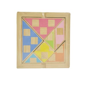 Giáo dục mầm non chơi Tangram Khối Tự làm đầy màu sắc vuông mô hình đầy màu sắc gỗ tự nhiên Đồ chơi bằng gỗ ghép hình trò chơi câu đố - Product Image 1