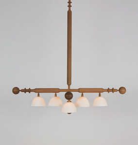 XINZHONG personnalisé marque privée intérieur Villa chambre cuisine <span class=keywords><strong>tourné</strong></span> tiges de <span class=keywords><strong>bois</strong></span> nuances de céramique moderne pendentif lumière lustre - Product Image 2