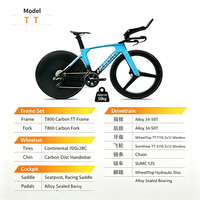 Vélo de contre-la-montre en fibre de carbone T800, transmission électronique sans fil WheelTop 2x12, vélo de triathlon de contre-la-montre, jeu de roues à disque aérodynamique, 700C