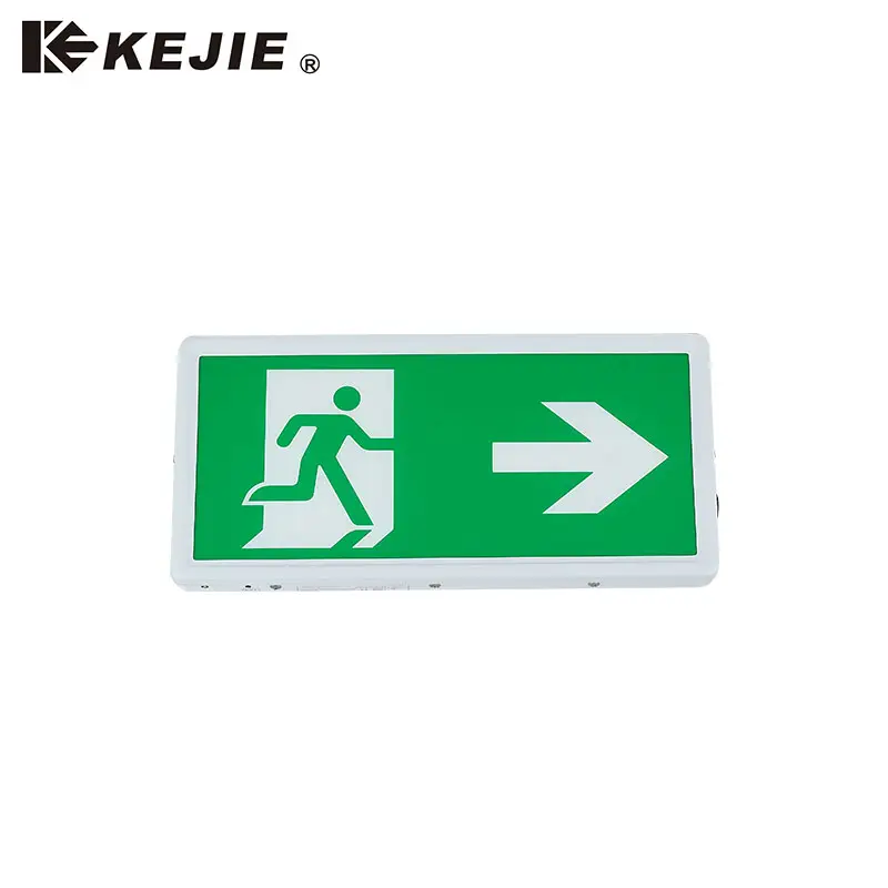 Kejie sinal de saída de emergência led, recarregável, dupla face, com backup da bateria
