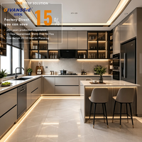 Armoire de cuisine en chêne sur mesure, meuble de rangement moderne personnalisé, garde-manger, armoire haute, porte en MDF et contreplaqué, panneau résistant à l'eau
