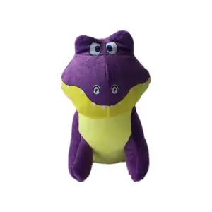 Almohada de felpa de rana púrpura de 15cm barata Animal de peluche de rana adorable para juguete de máquina de garra para niños