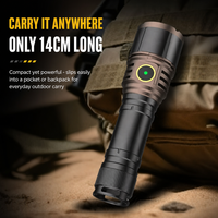 Senter LED 21700 Aluminium Alloy 50W Tipe-C Isi Ulang 5 Mode Lampu Genggam untuk Berkemah