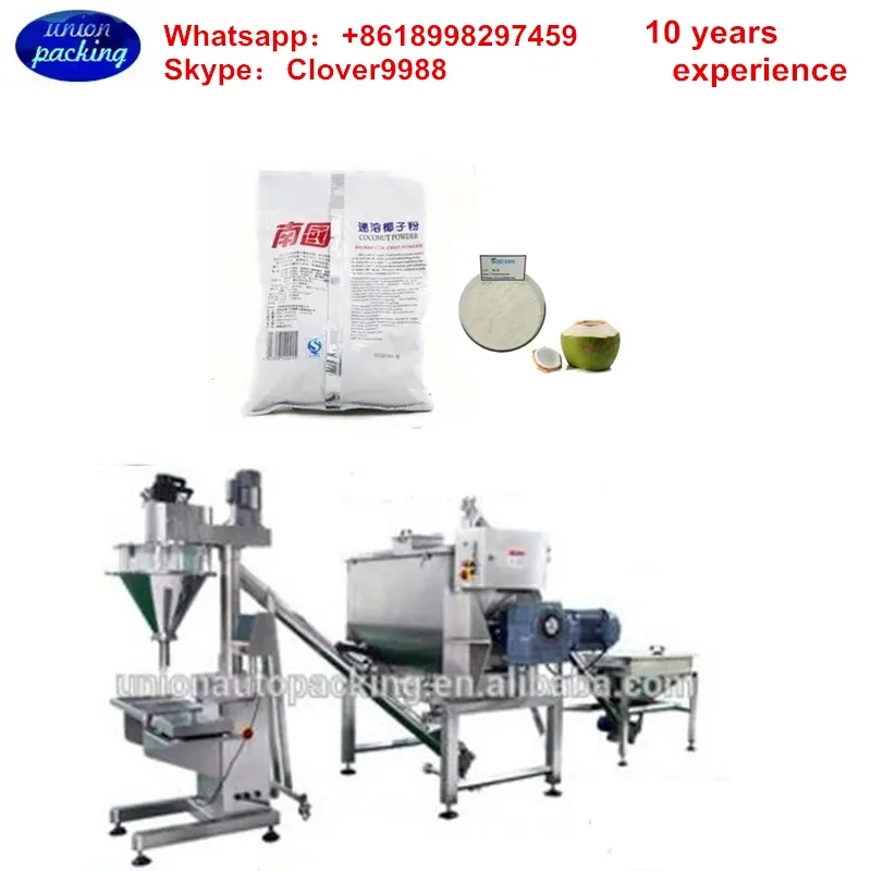 semi-automatic Coconut Powder mixing and filling production line,garlic powder production line