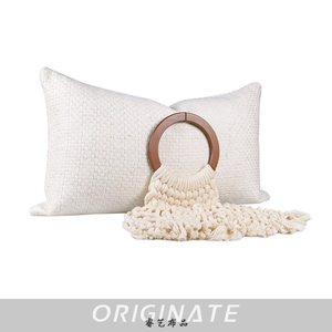 RUIYI Blanco Simple Estilo nórdico Ropa de cama para el hogar Cintura Funda De Almohada Funda de cojín suave con técnica de costura para uso en hoteles - Product Image 4