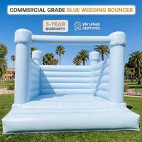 Château gonflable bleu clair pour mariage, certifié EN14960 avec garantie de 3 ans pour la location d'événements de mariage