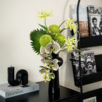 Simulatie Groene Plant Phalaenopsis Orchidee Handgemaakte 3D Geprinte Zijden Bloemdecoraties voor Eettafel Hotel Receptie Bureau