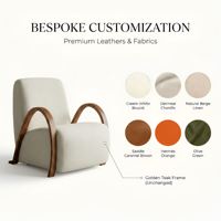 Fauteuil de loisirs en teck doré de qualité supérieure, structure moderne, écologique, dossier solide inclinable, structure robuste, meubles durables pour le salon