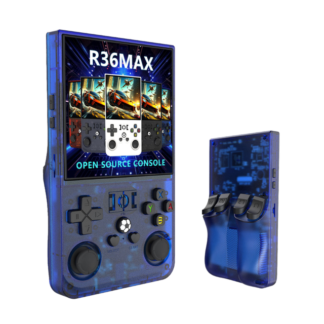 For R36 Max Handheld Game Console 4 Inch Screen Rockchip RK3326 CPU Wi-Fi 4000mAh Portable Game Player 10000 Built-in Games