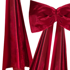 Lazo de Terciopelo Borgoña Extra Grande para Decoración del Árbol de Navidad, Corona, Pared, Bodas, Compromisos, Graduaciones y Hogar - Product Image 4