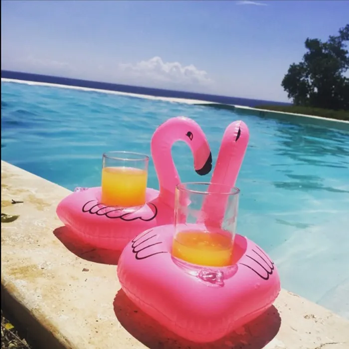PVC Flamingo Inflatable Cup Holder Pool Toys Wholesale Summer Pool Cup Cartoon Swimming Inflatable Toys Drink Floats Cups