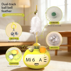 ของเล่นแมว 3-in-1 แบบแท่งหมุน - ลูกบอลแคทนิปและจานหมุน ช่วยคลายเหงาสำหรับลูกแมว - Product Image 4