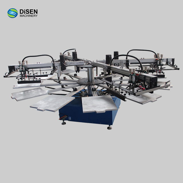 Fully Automatic High Speed Rotary T-shirt Silk Screen Printer with Flash Dryer