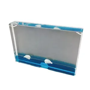 4R aqua cornice, di cristallo liquido acrilico cornice foto cornice di piazza blocco acqua con guarnizione galleggiante per acquario regalo del ricordo