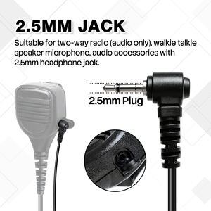 Écouteur mono-filament 2,5 mm pour talkie-walkie avec tube acoustique transparent discret pour micro-haut-parleur Harris XL-200 - Product Image 2