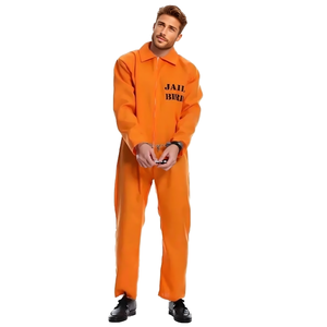 Disfraces de Halloween al por mayor ODM para hombre, disfraz de prisionero naranja para adultos, mono de prisión, uniforme de recluso, marca Karnival - Product Image 1