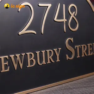 Placa con relieve para números de casa, señal de dirección para puerta, de Metal y latón - Product Image 5