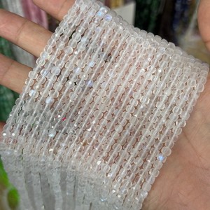 ลูกปัดลาพิส ลาซูลี ทัวร์มาลีน ออบซิเดียน มูนสโตน ทรงลูกบาศก์ ขนาด 4*4 มม. รูปทรงสี่เหลี่ยมเพชรเจียระไน สำหรับทำเครื่องประดับ ขายส่ง - Product Image 3