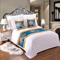 Ensemble de linge de lit d'hôtel Queen Size 3 cm à rayures 300TC, drap et taie d'oreiller 100% coton, tissage satiné doux pour l'hôtellerie