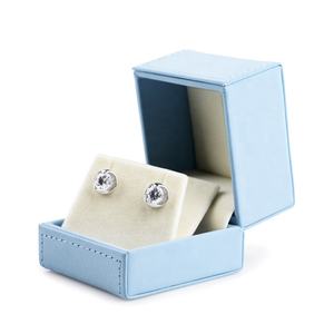 FANXI 럭셔리 사용자 정의 블루 가죽 귀걸이 보석 상자 선물 패키지 케이스 보석 포장 상자 - Product Image 4