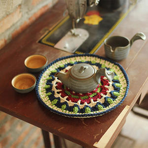 Y-F Personnalisé mamie crochet napperon boho cuisine bol tasses chaude table tapis montagnes rondes - Product Image 4