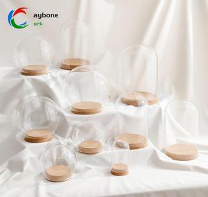 Couverture en verre fleur éternelle blocs de construction poupées de fleurs séchées figurines faites à la <span class=keywords><strong>main</strong></span> bâtons d'acclamations boîte de présentation anti-poussière couvercle en liège - Product Image 4
