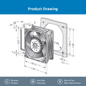 Ventilador de refrigeración industrial ebm-papst 3212J/2NU-343 90*90*38mm 12V DC para servidor/inversor, en stock - Product Image 4