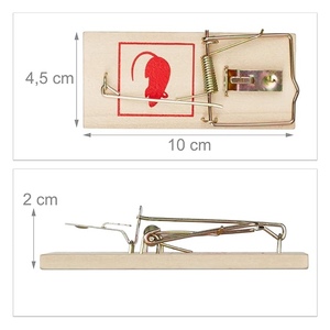 Trampa para Ratones Clásica al por Mayor, Reutilizable, Sin Veneno, para Captura de Animales, con Colgador Metálico, de Madera, Natural - Product Image 2