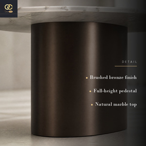 Table <span class=keywords><strong>à</strong></span> manger en marbre italien de style luxueux pour villa et restaurant, mobilier au style épuré, table <span class=keywords><strong>à</strong></span> manger moderne - Product Image 4