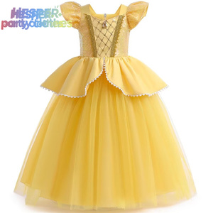 Disfraz de Princesa Explosive Belle de HESPER para Niñas, Vestido con Malla y Parches, Mangas Volantes con Componentes de Traje, Conjunto de Vestido Infantil - Product Image 1