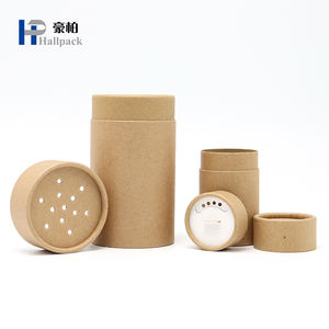 Boîte ronde en carton écologique de qualité alimentaire, tube à épices, salière, avec tamis supérieur, récipient pour poudre libre, emballage en papier - Product Image 1