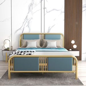 Современная кровать из кованого железа утолщенная металлическая кровать спальня двуспальная кровать - Product Image 2