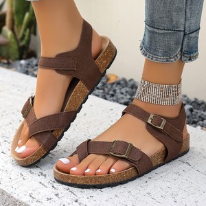 Les nouvelles <span class=keywords><strong>sandales</strong></span> à talons compensés rétro 2025 pour femmes sont des <span class=keywords><strong>sandales</strong></span> à semelles épaisses à la mode et à la mode - Product Image 1