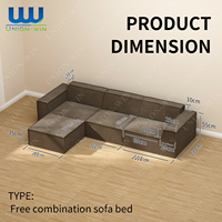 Union Win Tanzuo, venta al por mayor, sofá de salón de esquina plegable seccional, muebles de sala de estar perezosos, sofá de compresión modular envasado al vacío