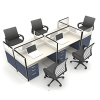 Office Cubicle Workstation Work Computer Desk Modern Wooden Employee Seat Partition Station Staff Table Furniture Set Wholesale