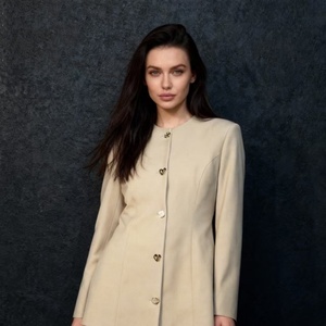 Chaqueta <span class=keywords><strong>de</strong></span> Traje Entallada <span class=keywords><strong>de</strong></span> Manga Larga, Cuello Redondo sin Solapa, Silueta Ajustada, con Múltiples Botones Decorativos - Product Image 3