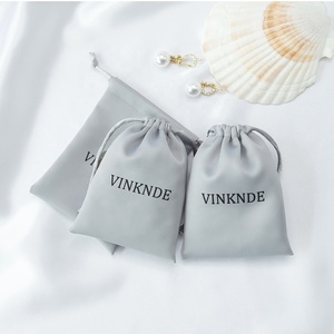 Sac à cordon en satin de luxe 12x16cm, grande taille, avec logo personnalisé, pour perruques, mèches de cheveux, emballage, couleurs assorties, pochette anti-poussière pour bijoux - Vente chaude - Product Image 2