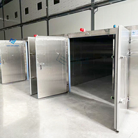 Commerciële groente- en fruitdroogmachine met PLC-touchscreenbesturing, warmtepomp, elektrische luchtverwarming, roestvrijstalen bakken, 500-2000 kg