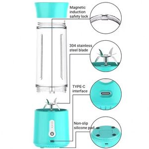 450Ml Rechargeable Portable Blender Freshly Squeezed <b>Juice</b> Mixer Personal Safety 6 Blades Mini Juicer - Product Image 2