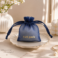 Pochette à cordon en organza bleu dégradé, mini sac en organza transparent pour bijoux, perles aromatiques, cadeau de mariage, logo personnalisé