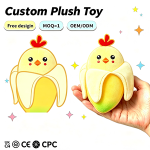 Peluche de Animalito Tipo Banana, Tamaño Pequeño, Relleno de Algodón PP, Diseño Bordado, para Regalo de Cumpleaños o Recuerdo, Súper Suave - Product Image 1