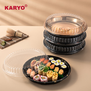 Karyo KY-281 Dùng Một Lần Gia Đình Kích Thước <span class=keywords><strong>Sushi</strong></span> <span class=keywords><strong>Container</strong></span> Vòng Nhựa <span class=keywords><strong>Sushi</strong></span> Đóng Gói Thực Phẩm <span class=keywords><strong>Container</strong></span> Với Chống-Sương Mù Nắp - Product Image 1