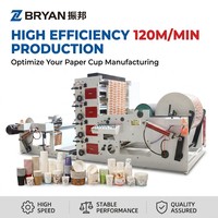 Machine d'impression flexographique et typographique automatique multicolore ZBRY-950 pour gobelets en papier en rouleau, haute vitesse 120 m/min, Nouvelle