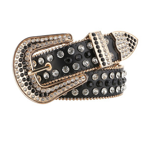Cinturón de Cuero PU con Diamantes de Imitación, Estilo Punk, Vaquero Occidental, Estilo Americano, para Mujer - Product Image 2
