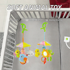 JXD Jouet musical doux et confortable en forme d'oiseau ou de grenouille, jouet en tissu à suspendre pour poussette, parapluie ou lit de bébé, unisexe, 0-24 mois H050 - Product Image 4