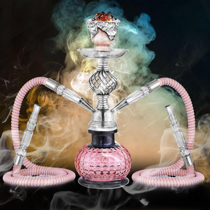 สูบสูบฮุคคาแบบ2ท่อฮุคคาบาร์ร้อนสีชมพูสำหรับอาหรับ - Product Image 5