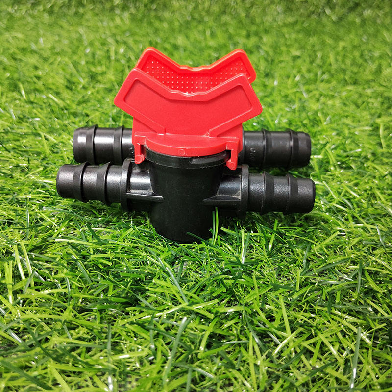 Shut Off Black/color PE Plastic Drip Irrigation Ball Valve Water Pipe Shut Off Connector for ...