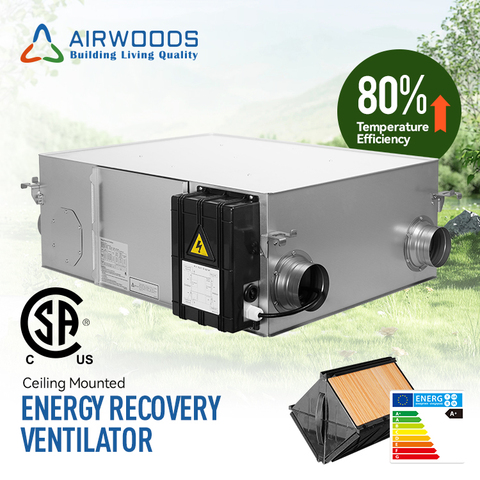 Central Ventilation With Recuperator EPS Integrated Structure WiFi Control 10 Speeds Auto Bypass HRV ERV HVAC