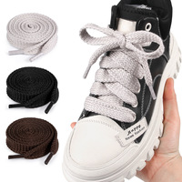 Lacets plats noirs YNBG XD366 de 1,5 cm de large, monocouche, en polyester, pour pantalons, ceintures et chaussures – Vente en gros